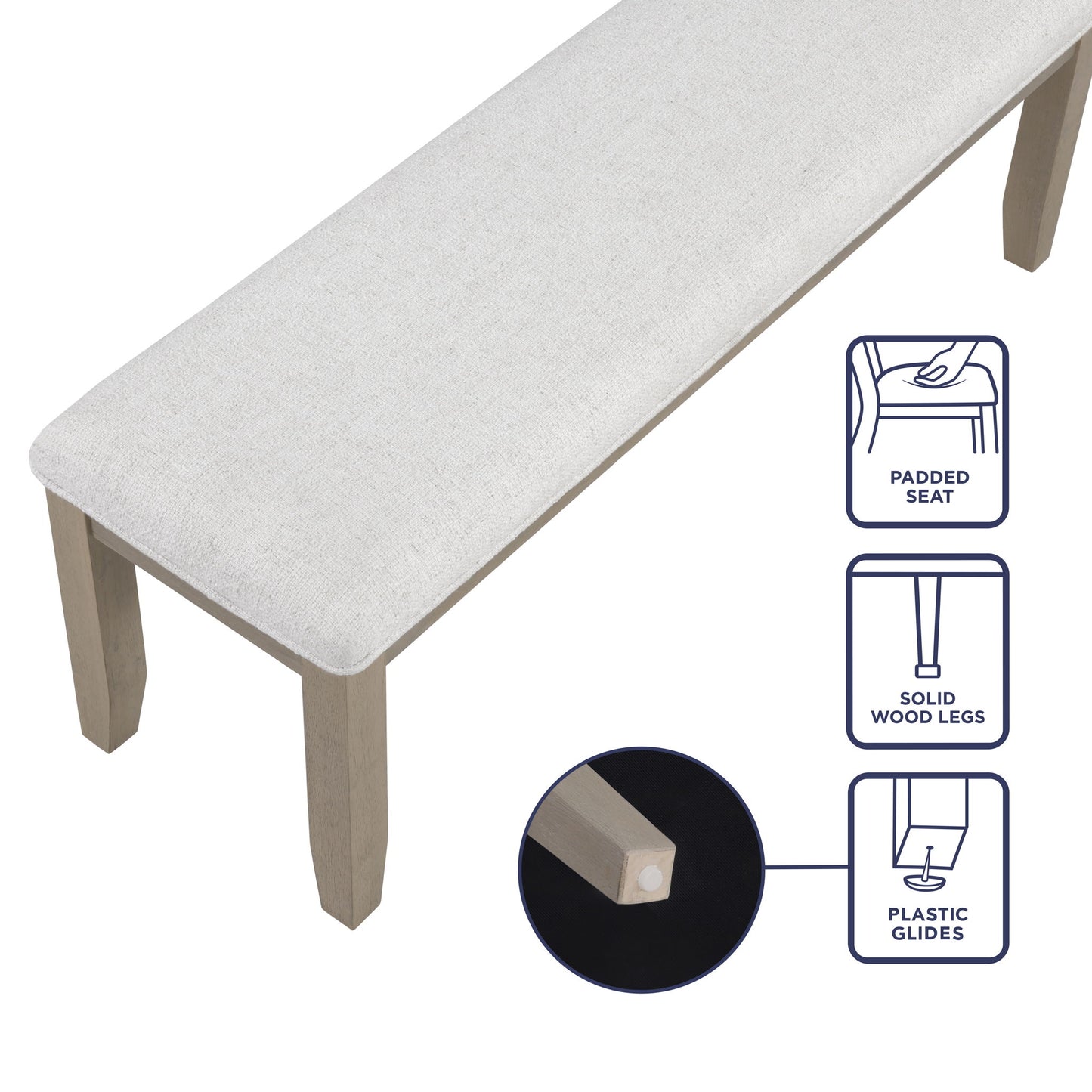 Lily - Bench - Gray - Hornell Furniture Outlet