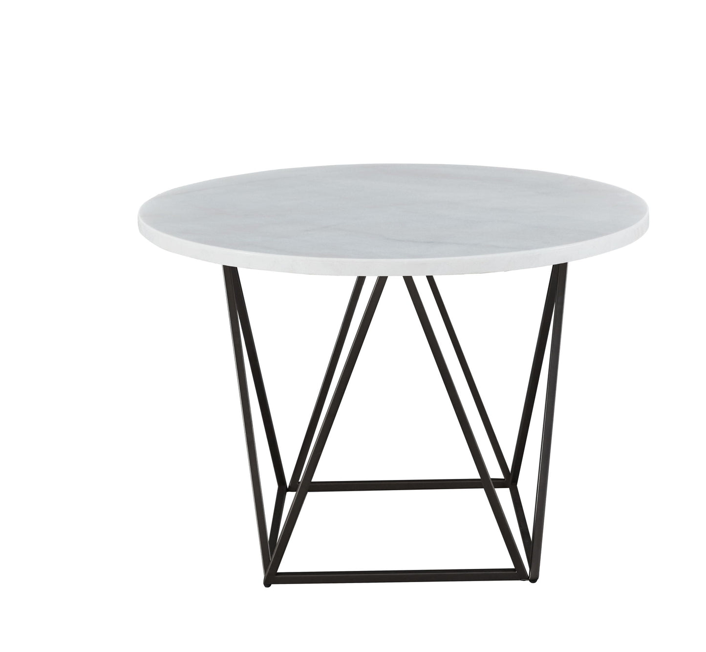 Ramona - Marble Top Round Dining Table - White - Hornell Furniture Outlet
