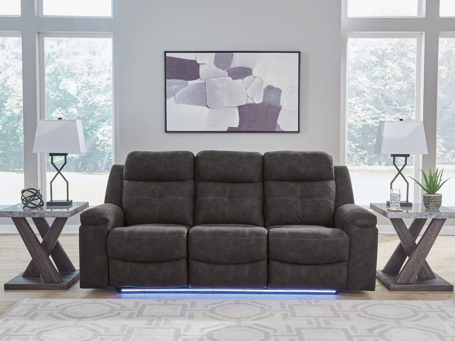 Brysonview - Reclining Sofa - Charcoal - Hornell Furniture Outlet