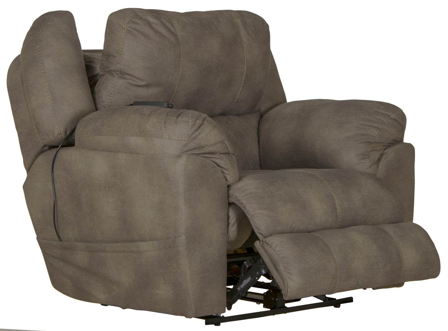 Flynn - Power Lay Flat Recliner With Power Adjustable Headrest & Lumbar And Dual Heat & Massage - Fig - Hornell Furniture Outlet