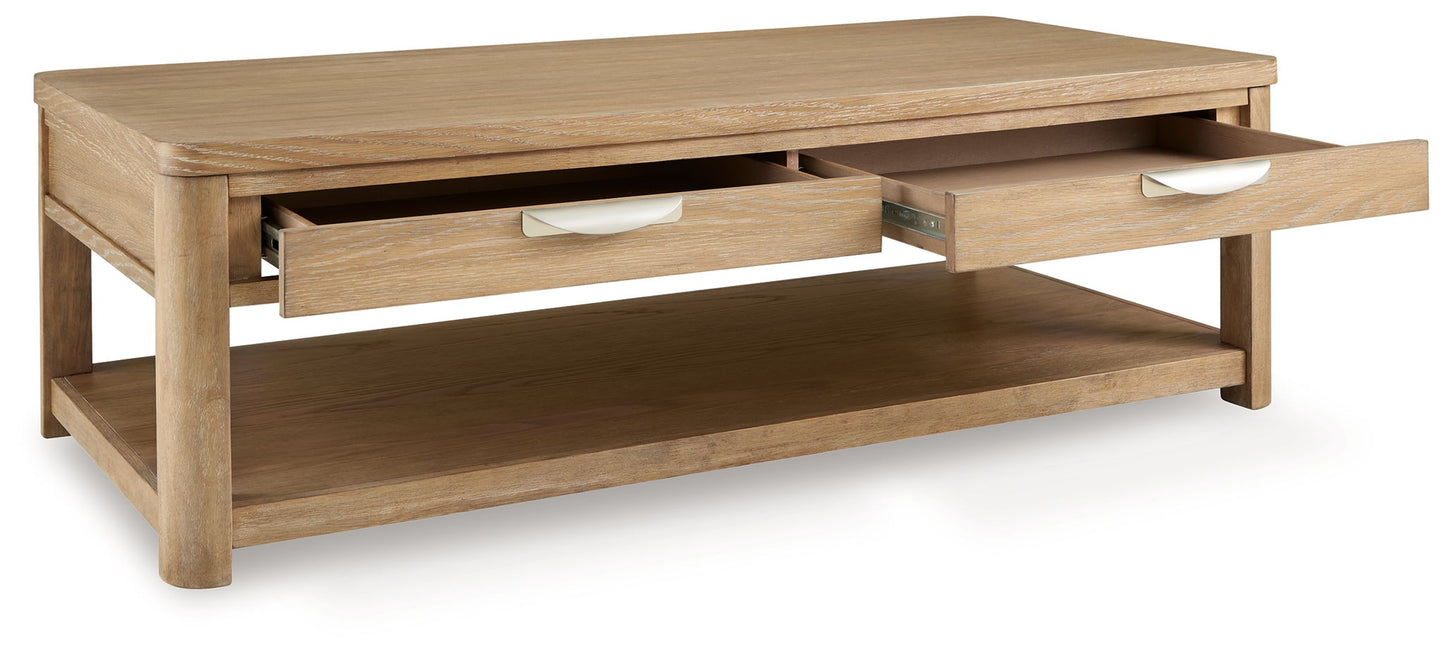 Rencott - Light Brown - Rectangular Cocktail Table - Hornell Furniture Outlet