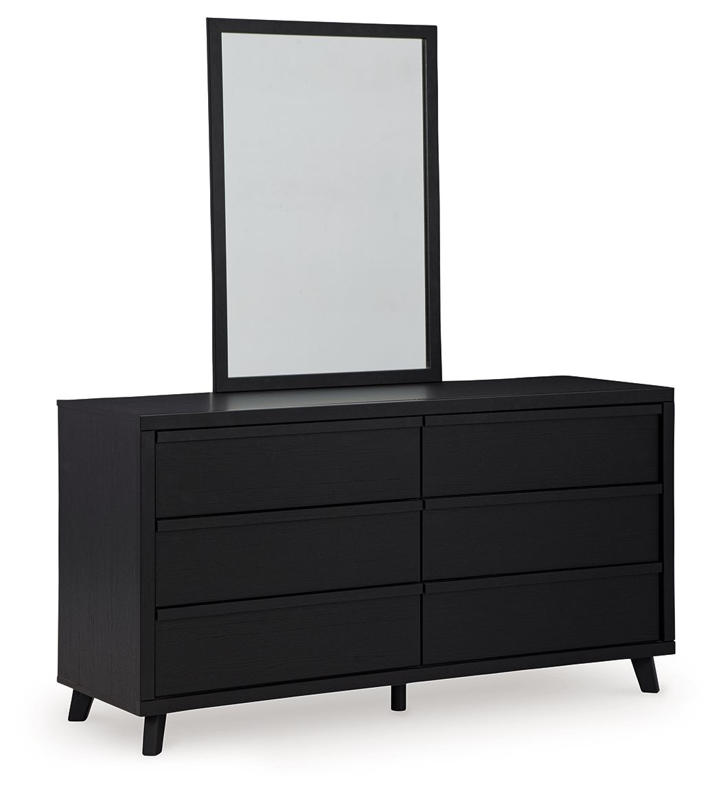 Danziar - Black - Dresser And Mirror - Hornell Furniture Outlet