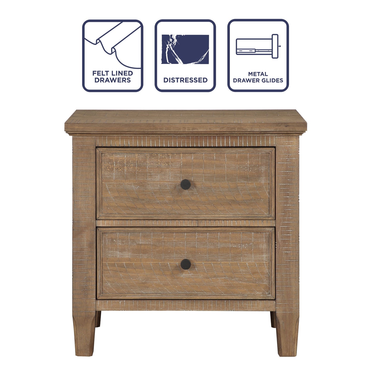Riverdale - 2 Drawer Nightstand - Dark Brown - Hornell Furniture Outlet