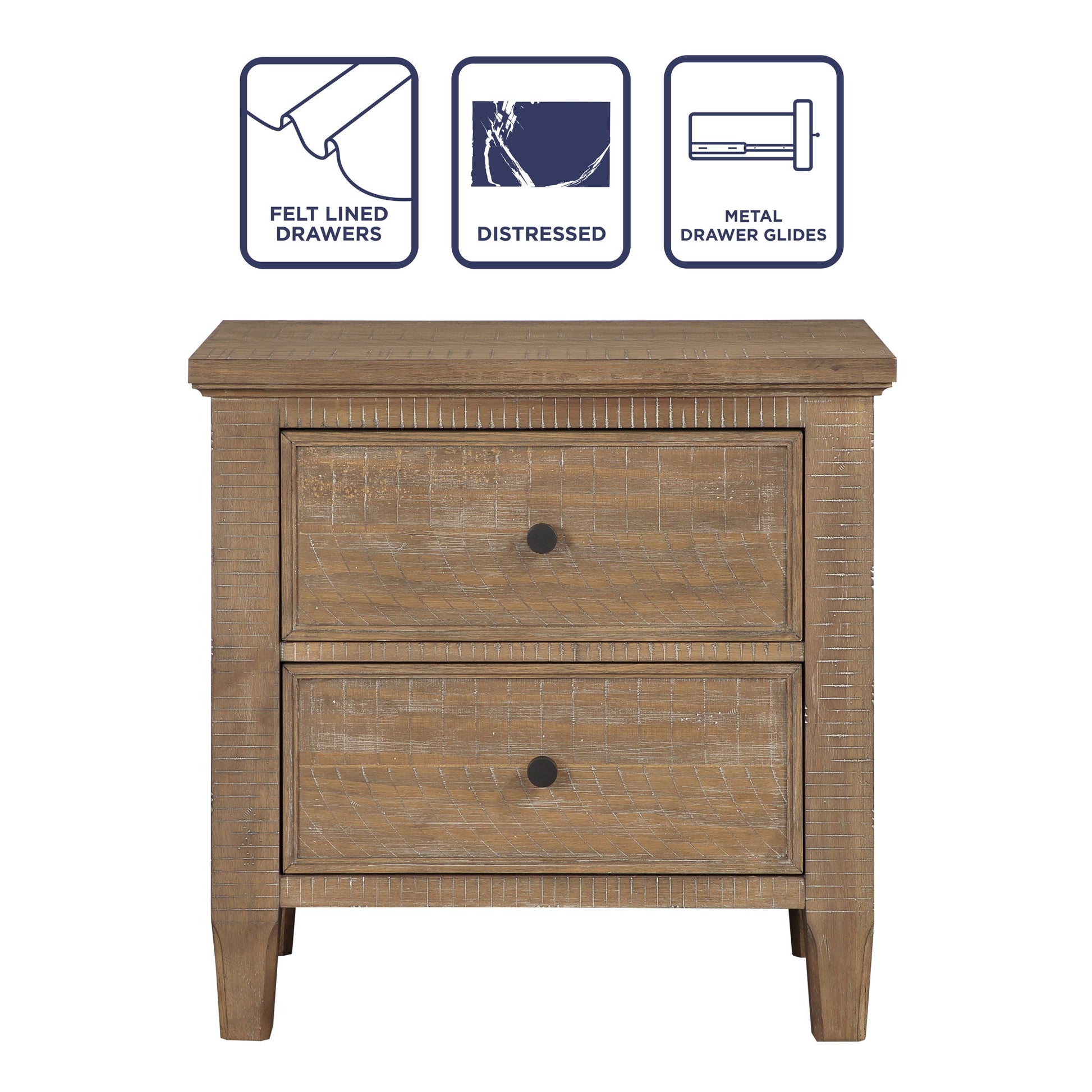 Riverdale - 2 Drawer Nightstand - Dark Brown - Hornell Furniture Outlet