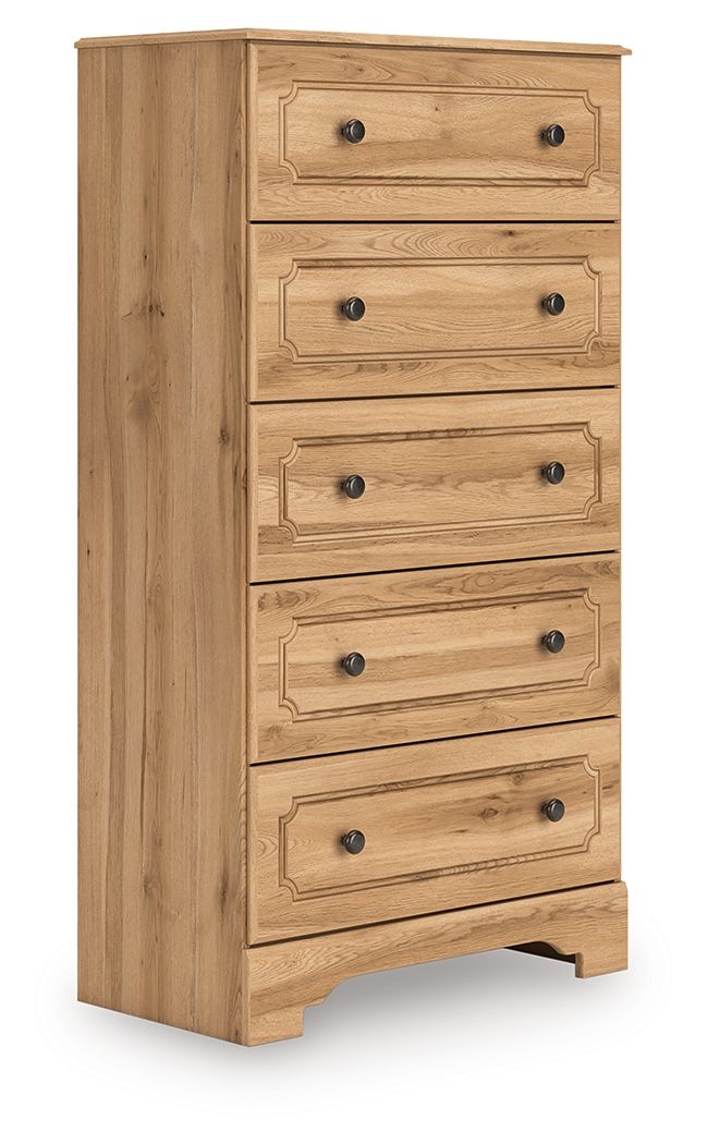 Aleaport - Warm Brown - Five Drawer Chest - Hornell Furniture Outlet