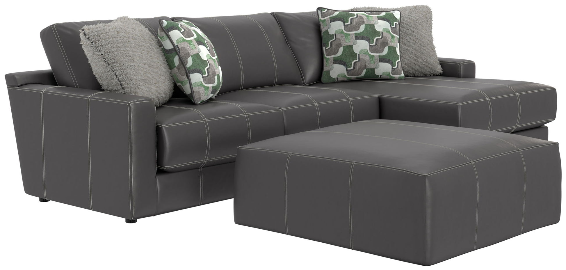 Minori - Italian Leather Sofa / Chaise And Cocktail Ottoman - Hornell Furniture Outlet