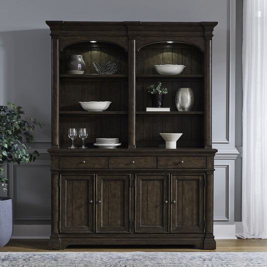 Arden Road - Hutch & Buffet - Satin Cherry - Hornell Furniture Outlet