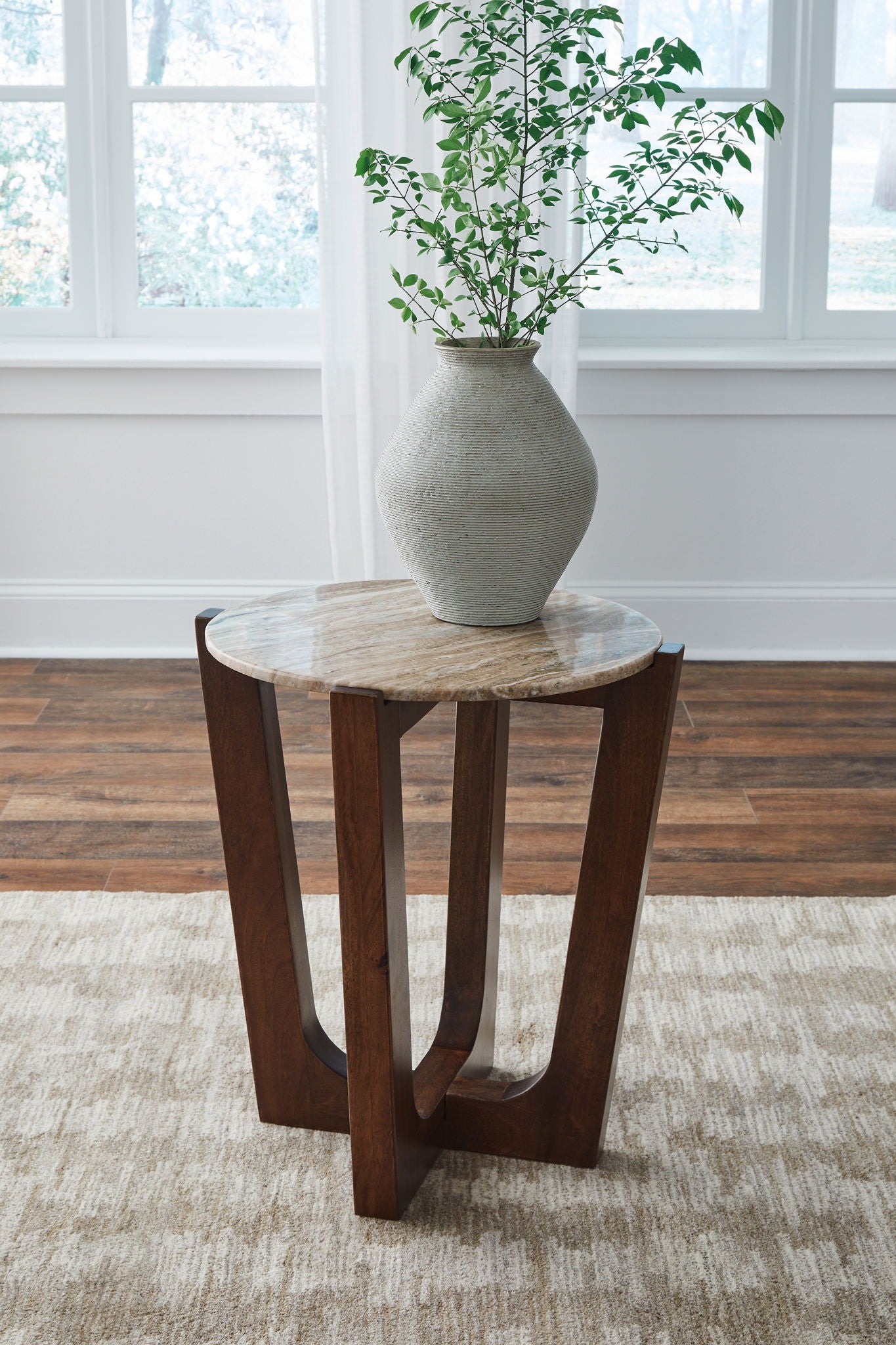 Tanidore - Warm Brown - Round End Table - Hornell Furniture Outlet
