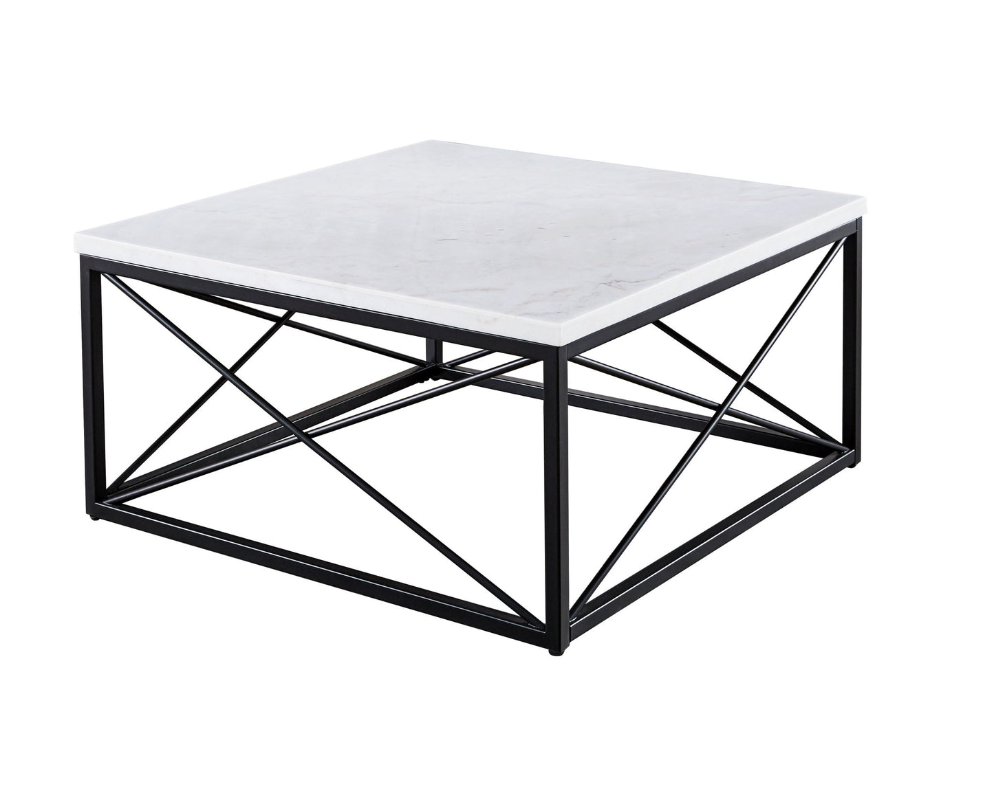 Skyler - White Marble Top Square - White - Hornell Furniture Outlet
