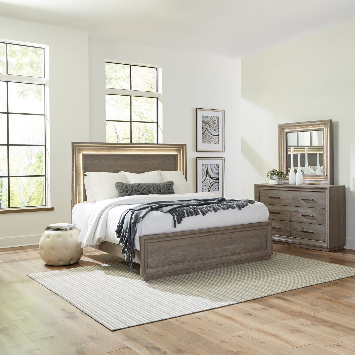 Horizons - Panel Bed, Dresser & Mirror - Hornell Furniture Outlet