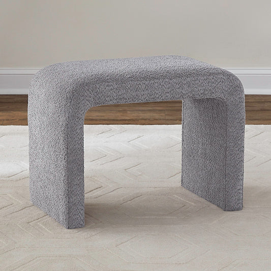 Cascade Falls - Upholstered Accent Stool - Gray - Hornell Furniture Outlet