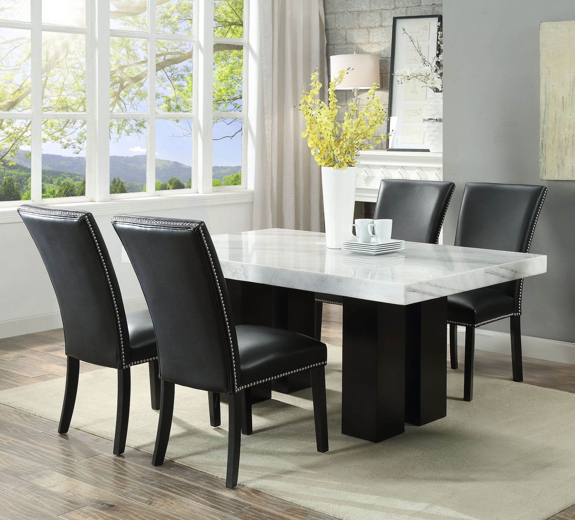 Camila - Rectangular Dining Set - White Top - Hornell Furniture Outlet