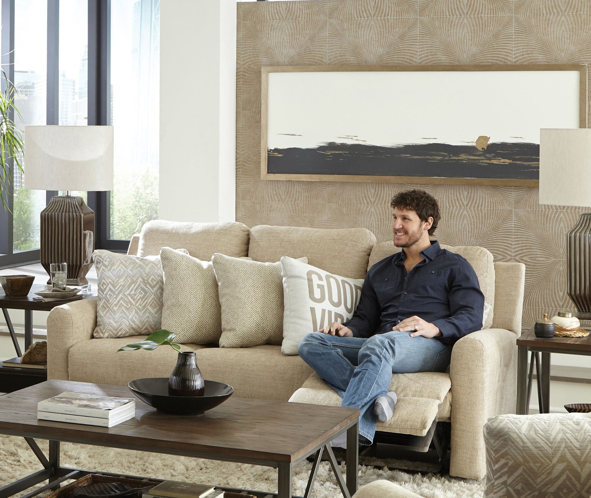 Calvin - Reclining Sofa - Hornell Furniture Outlet