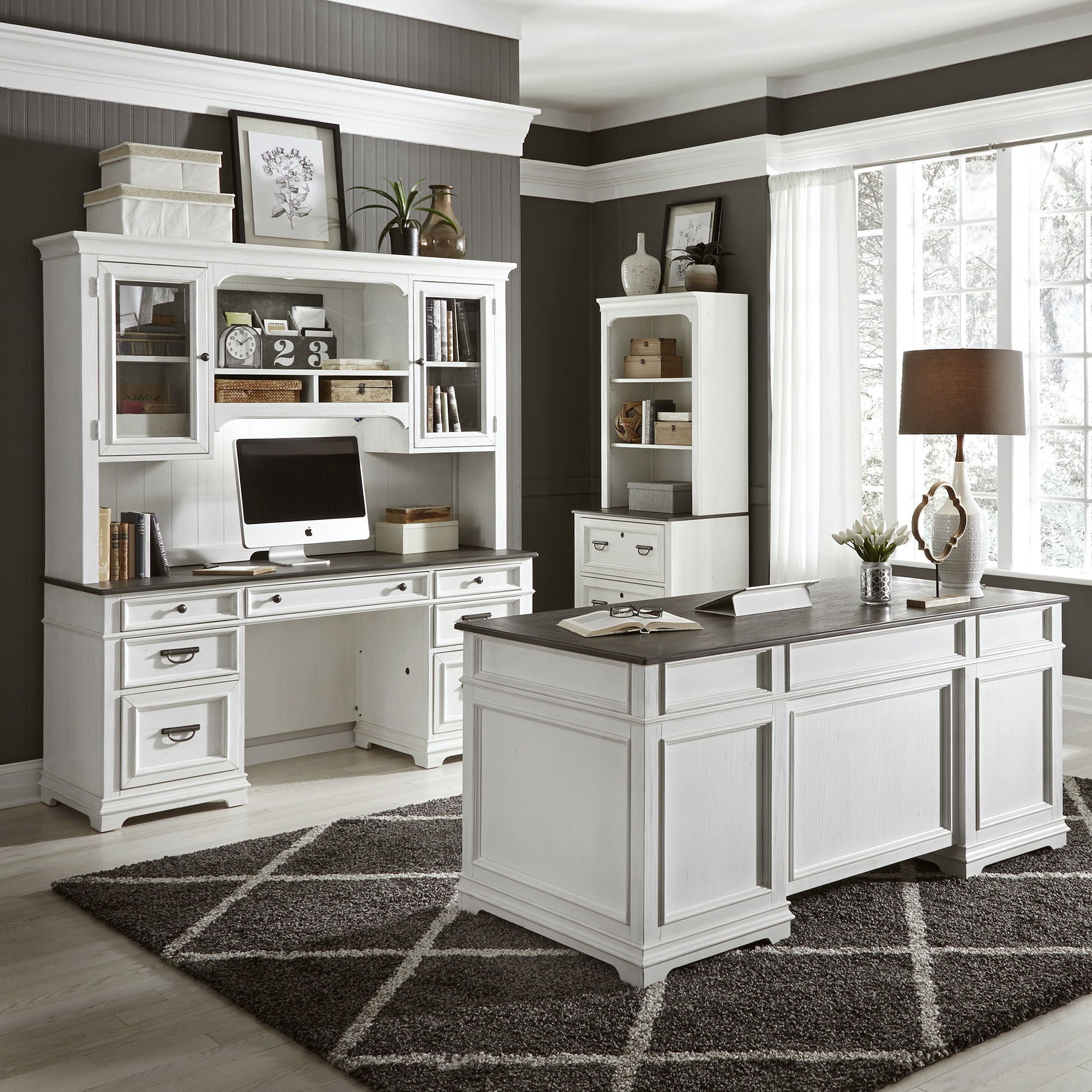 Allyson Park - Complete Desk Set - White - Hornell Furniture Outlet