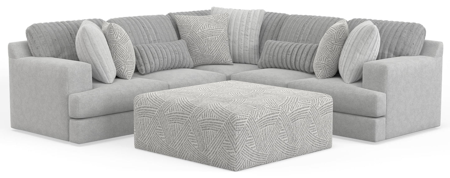 Logan - Upholstered Sectional With Comfort Coil Seating - 46" Cocktail Ottoman And Accent Pillows Included - Hornell Furniture Outlet