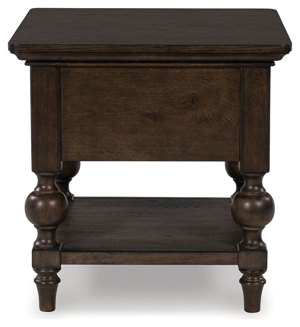Veramond - Dark Brown - Square End Table - Hornell Furniture Outlet