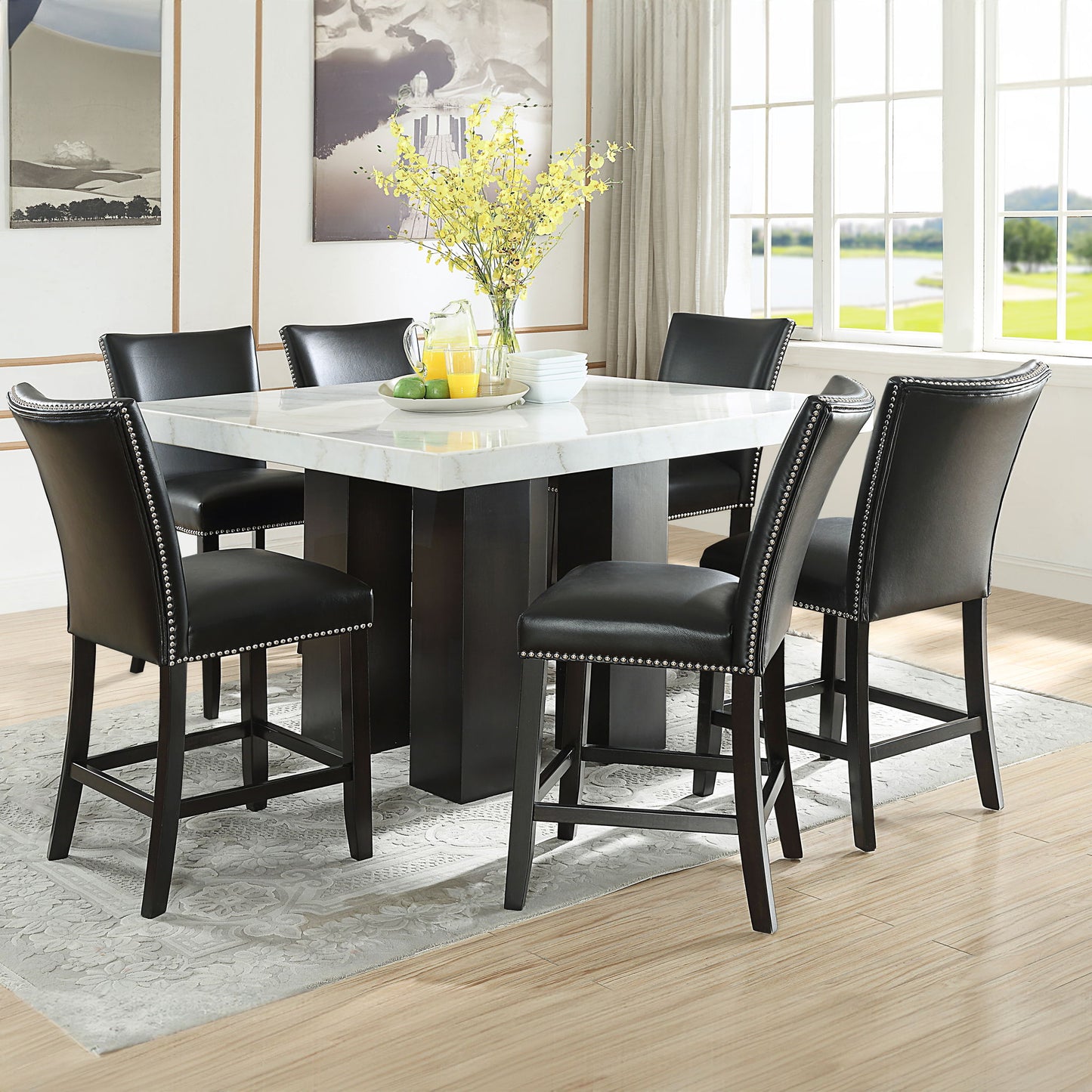 Camila - Square Counter Dining Set - White Top - Hornell Furniture Outlet
