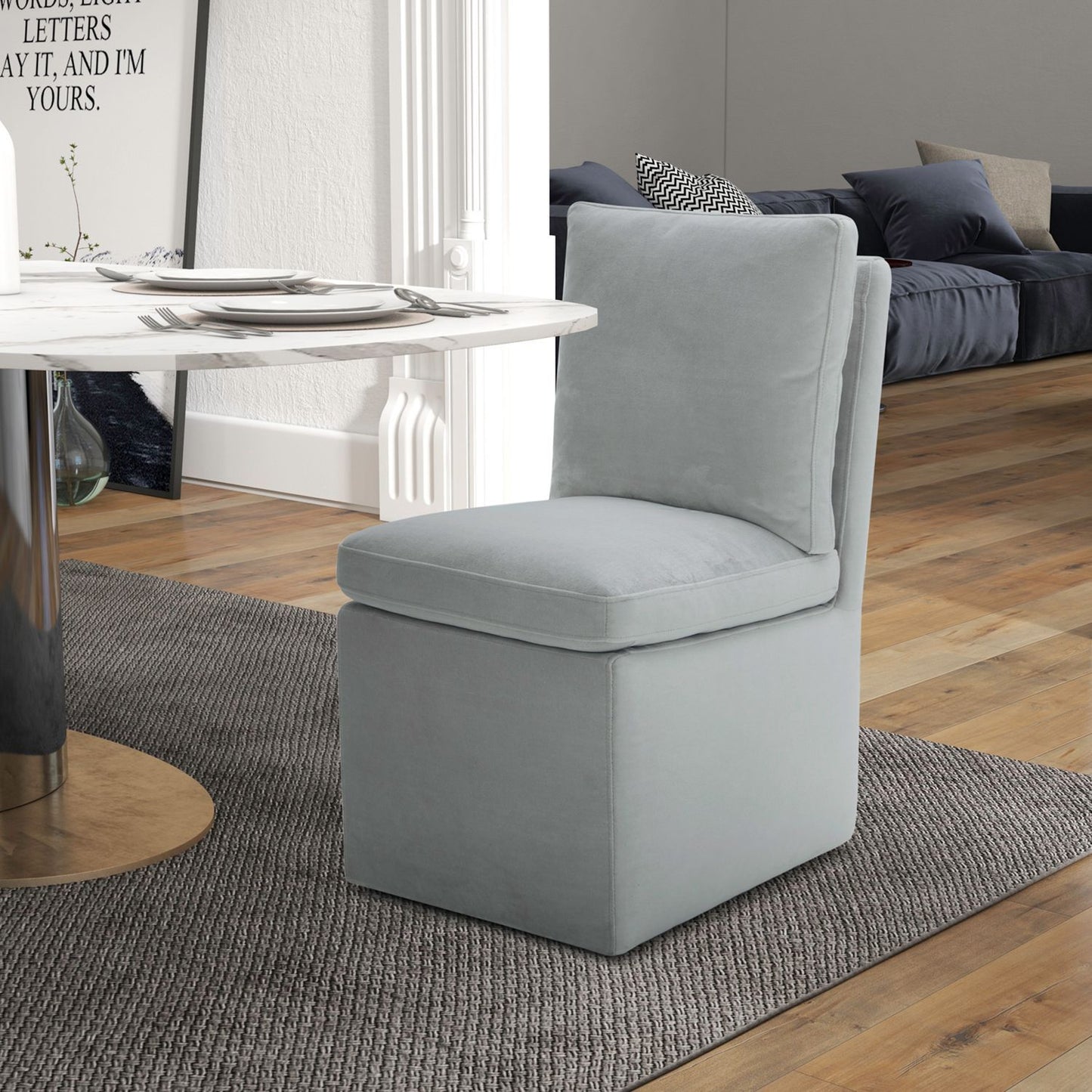 Accent Dining - Accent Dining Chair With Casters - Hornell Furniture Outlet