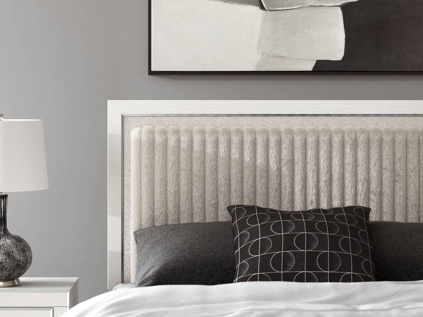 Zuraleus - Queen Upholstered Panel Bed - White - Hornell Furniture Outlet