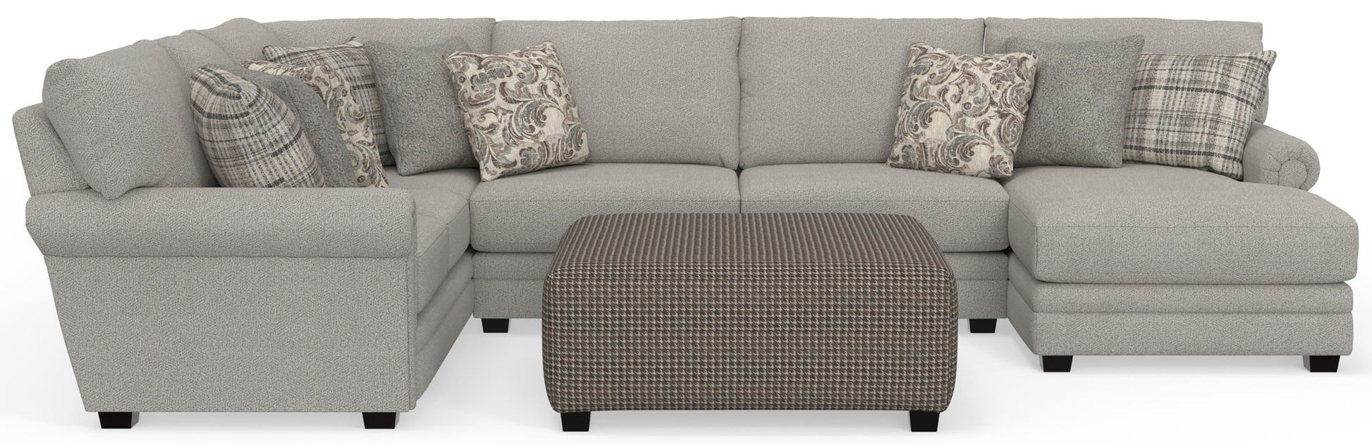 Livingston - Sectional With Comfort Coil Seating, 40" Cocktail Ottoman And Accent Pillows Included - Hornell Furniture Outlet