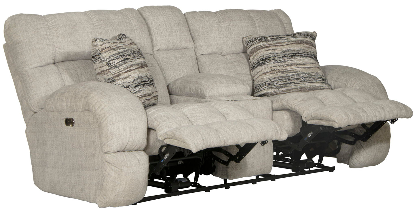 Ashland - Power Lay Flat Reclining Console Loveseat - Hornell Furniture Outlet