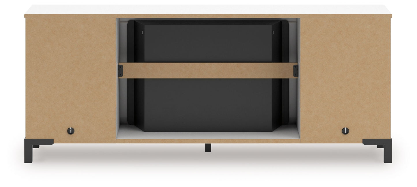 Brollevi - White - TV Stand With Fireplace - Hornell Furniture Outlet