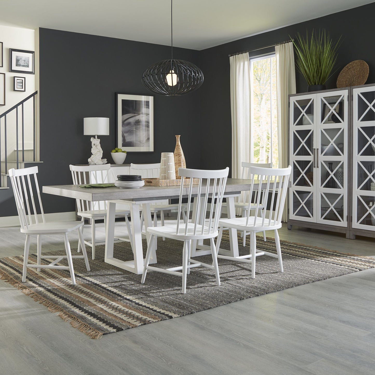Palmetto Heights - Optional Double Pedestal Table Set - Hornell Furniture Outlet