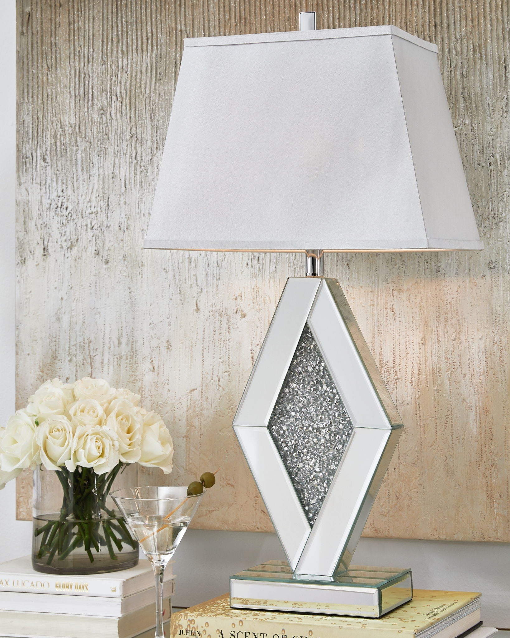 Prunella - Silver Finish - Mirror Table Lamp - Hornell Furniture Outlet