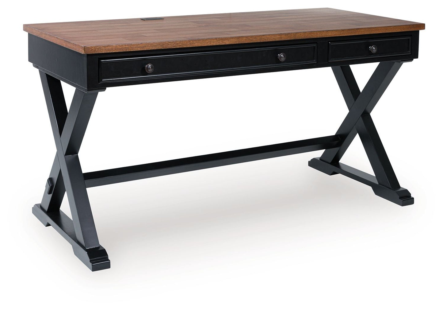 Wildenauer - Brown / Black - Home Office Desk - Hornell Furniture Outlet