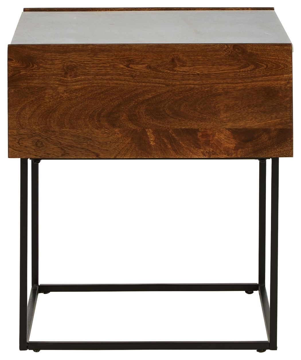 Rusitori - Brown / Beige / White - Rectangular End Table - Hornell Furniture Outlet