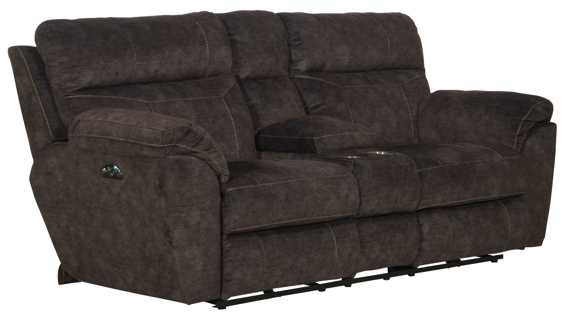Sedona - Power Headrest Lay Flat Reclining Console Loveseat With Storage & Cupholders - Hornell Furniture Outlet