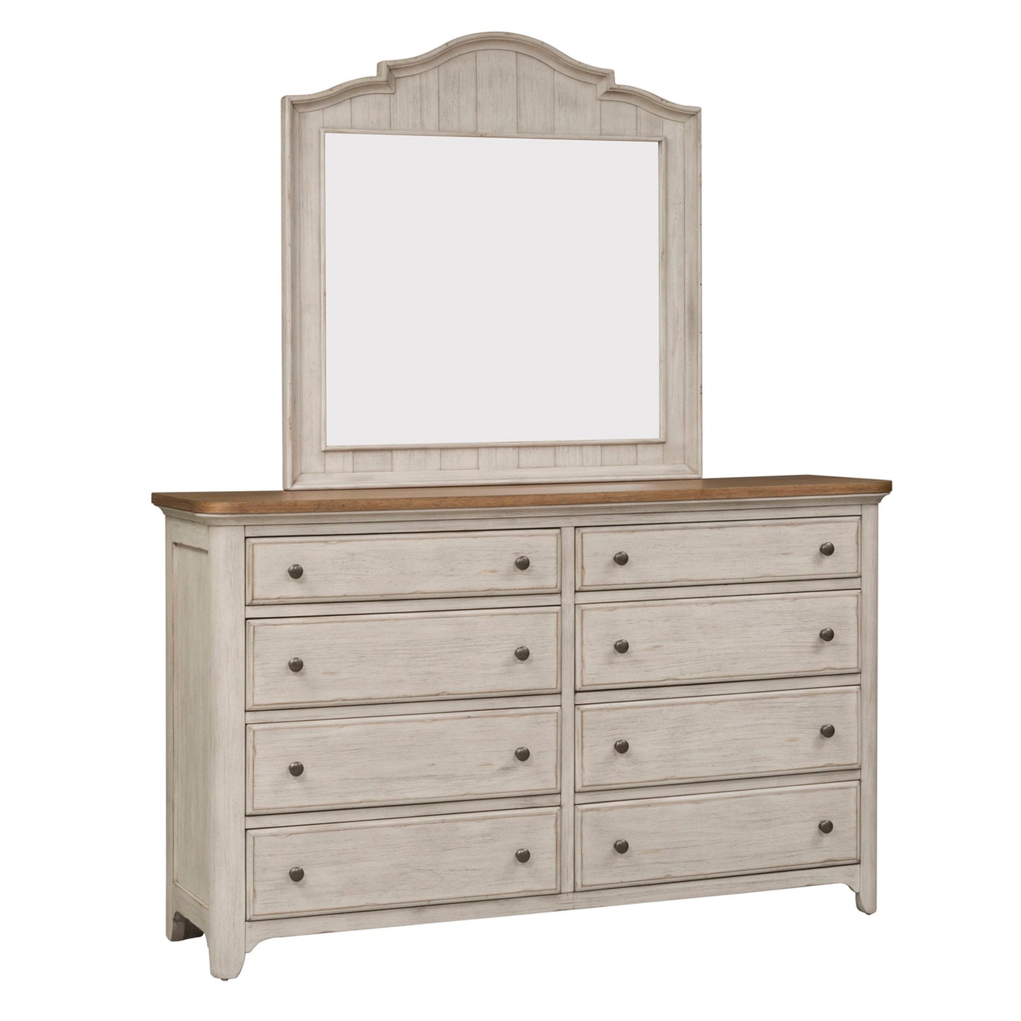 Farmhouse Reimagined - Dresser & Mirror - White - Hornell Furniture Outlet