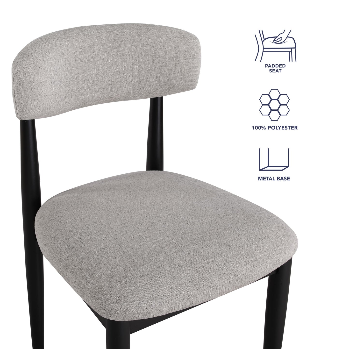 Magnolia - Upholstered Side Chair (Set of 2) - Black / Gray - Hornell Furniture Outlet
