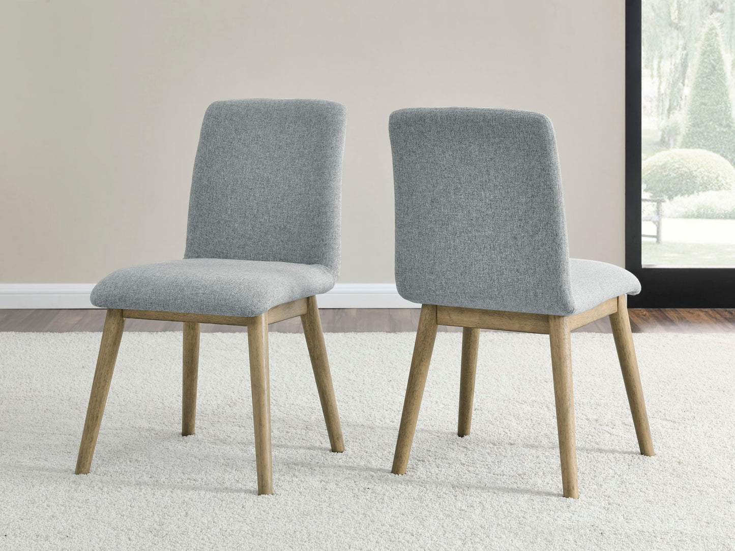 Vida - Polyester Side Chair (Set of 2) - Gray - Hornell Furniture Outlet