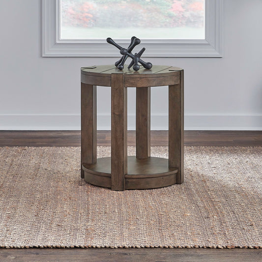 Broadmore - Round Chairside Table - Brown - Hornell Furniture Outlet