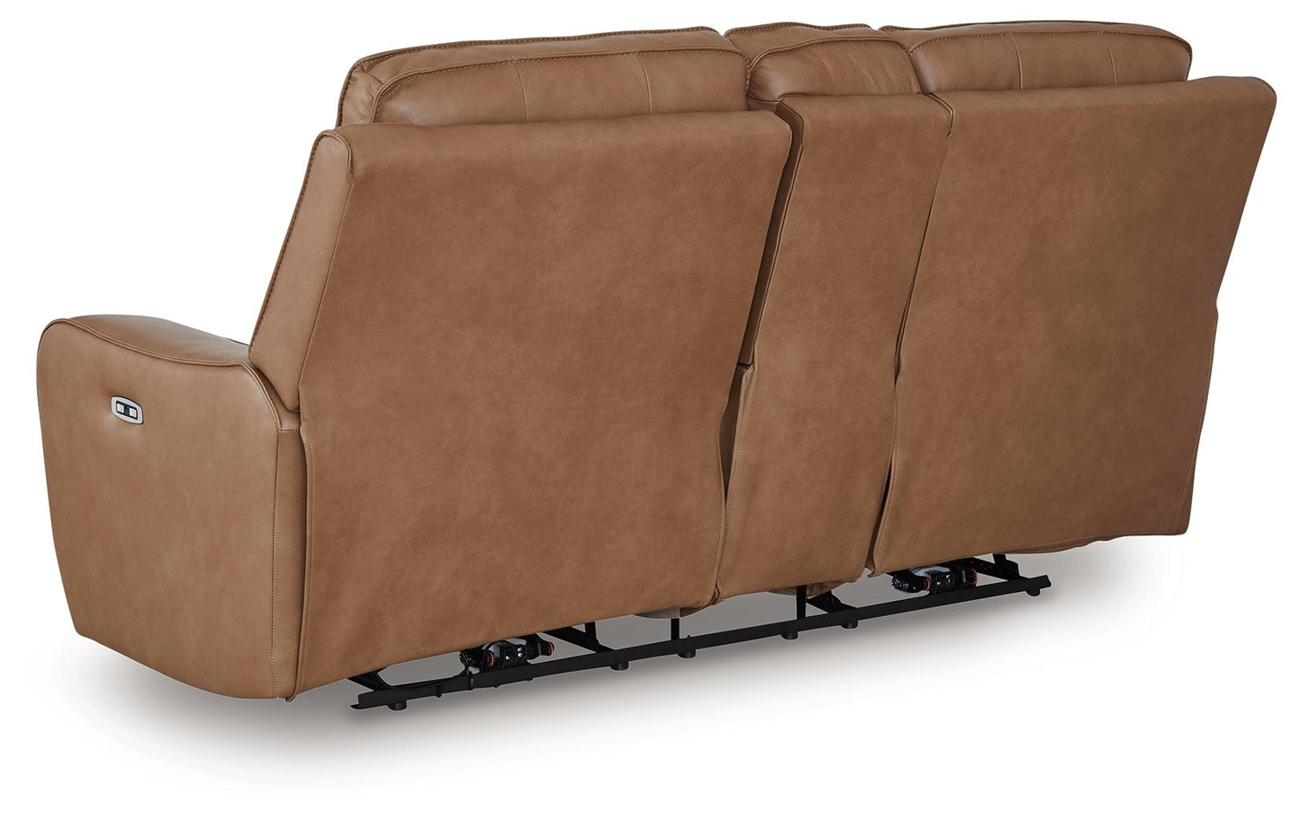 DeepWakes - Caramel - Power Reclining Loveseat / Console / Adjustable Headrest - Hornell Furniture Outlet