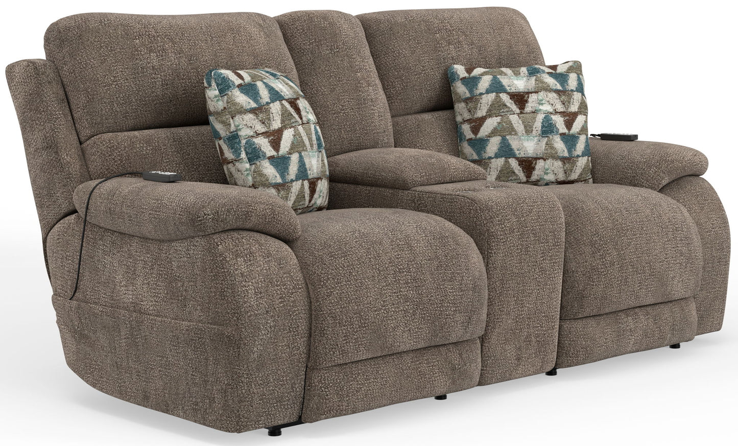 Joya - Power Zero Gravity Reclining Console Loveseat With Power Adjustable Headrest And CR3 Heat/Massage/Lumbar/ZG - Mushroom - Hornell Furniture Outlet