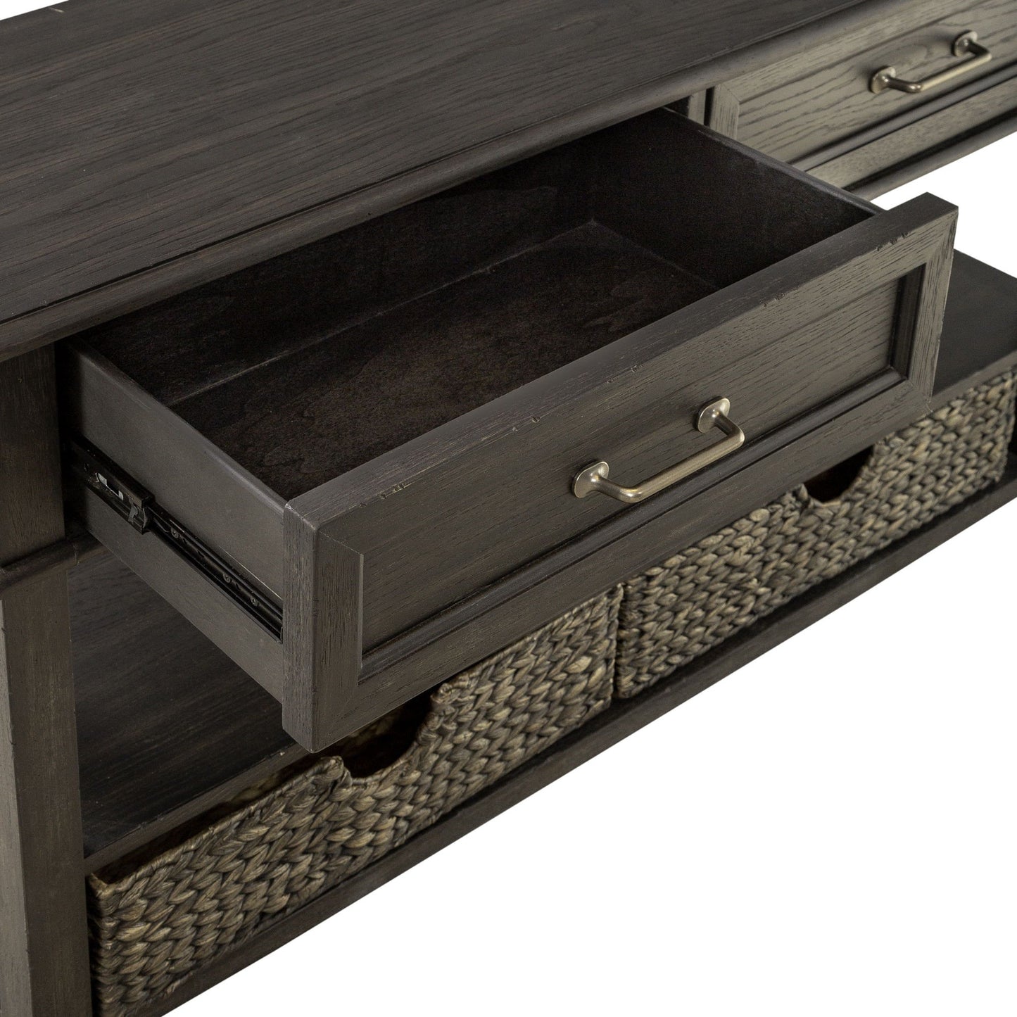 Mill Creek - 2 Drawer Sofa Table - Dark Brown - Hornell Furniture Outlet