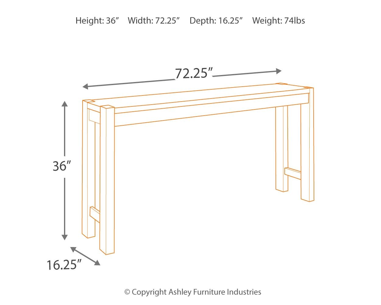 Torjin - Dark Brown - Long Counter Table - Hornell Furniture Outlet