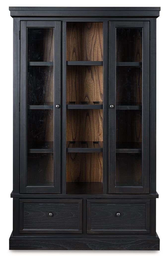 Greddinton - Black / Brown - Curio - Hornell Furniture Outlet