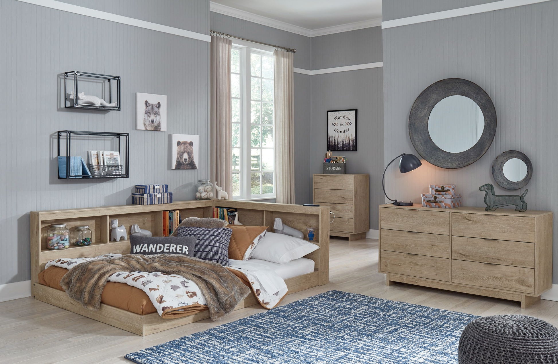 Oliah - Bookcase Storage Bed - Hornell Furniture Outlet