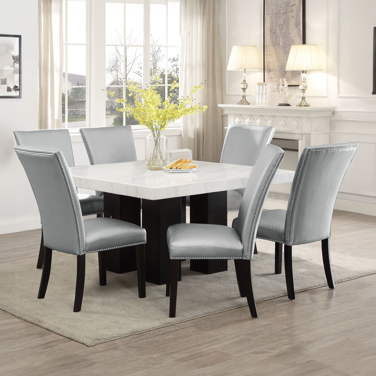 Camila - Square Dining Set - White Top - Hornell Furniture Outlet