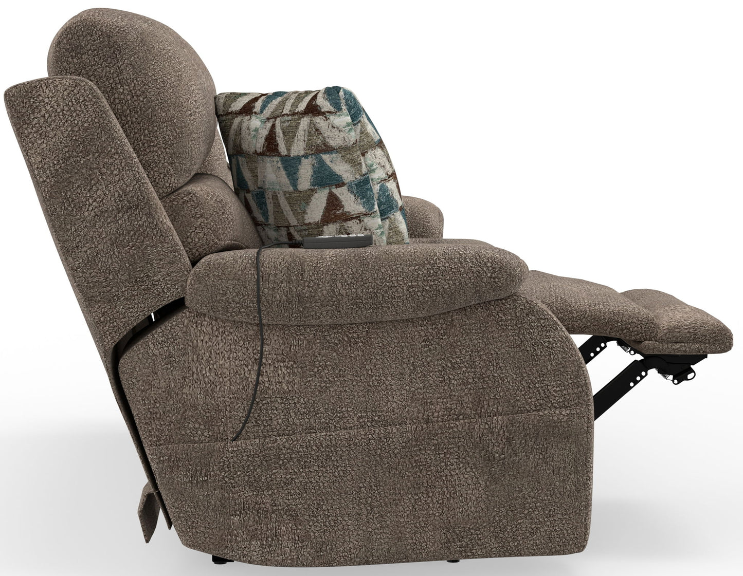 Joya - Power Zero Gravity Reclining Console Loveseat With Power Adjustable Headrest And CR3 Heat/Massage/Lumbar/ZG - Mushroom - Hornell Furniture Outlet