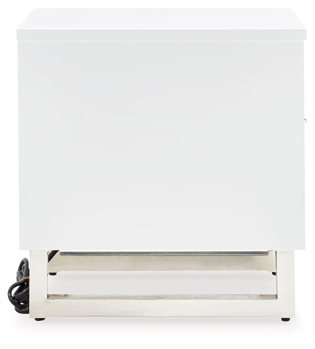 Gardoni - White / Black - Chair Side End Table - Hornell Furniture Outlet