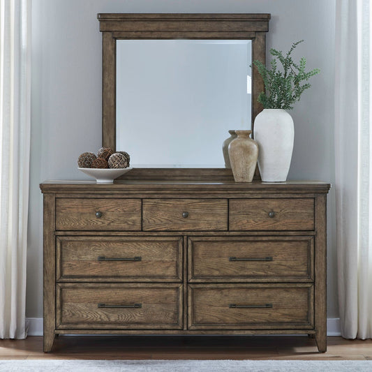Carolina Park - Dresser & Mirror - Brown - Hornell Furniture Outlet