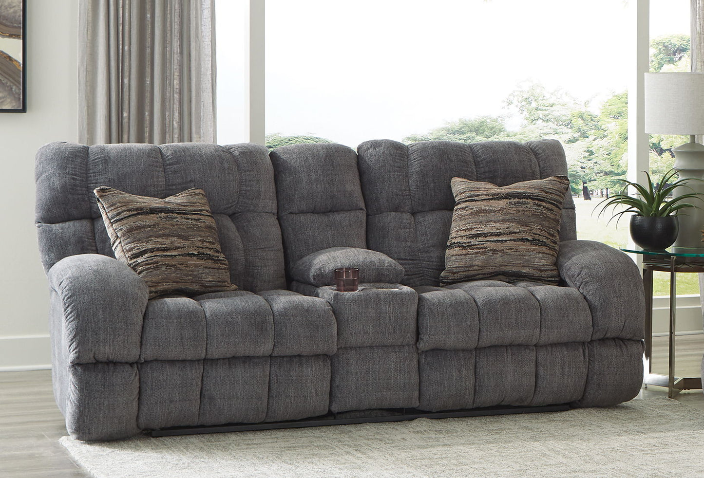 Ashland - Power Lay Flat Reclining Console Loveseat - Hornell Furniture Outlet