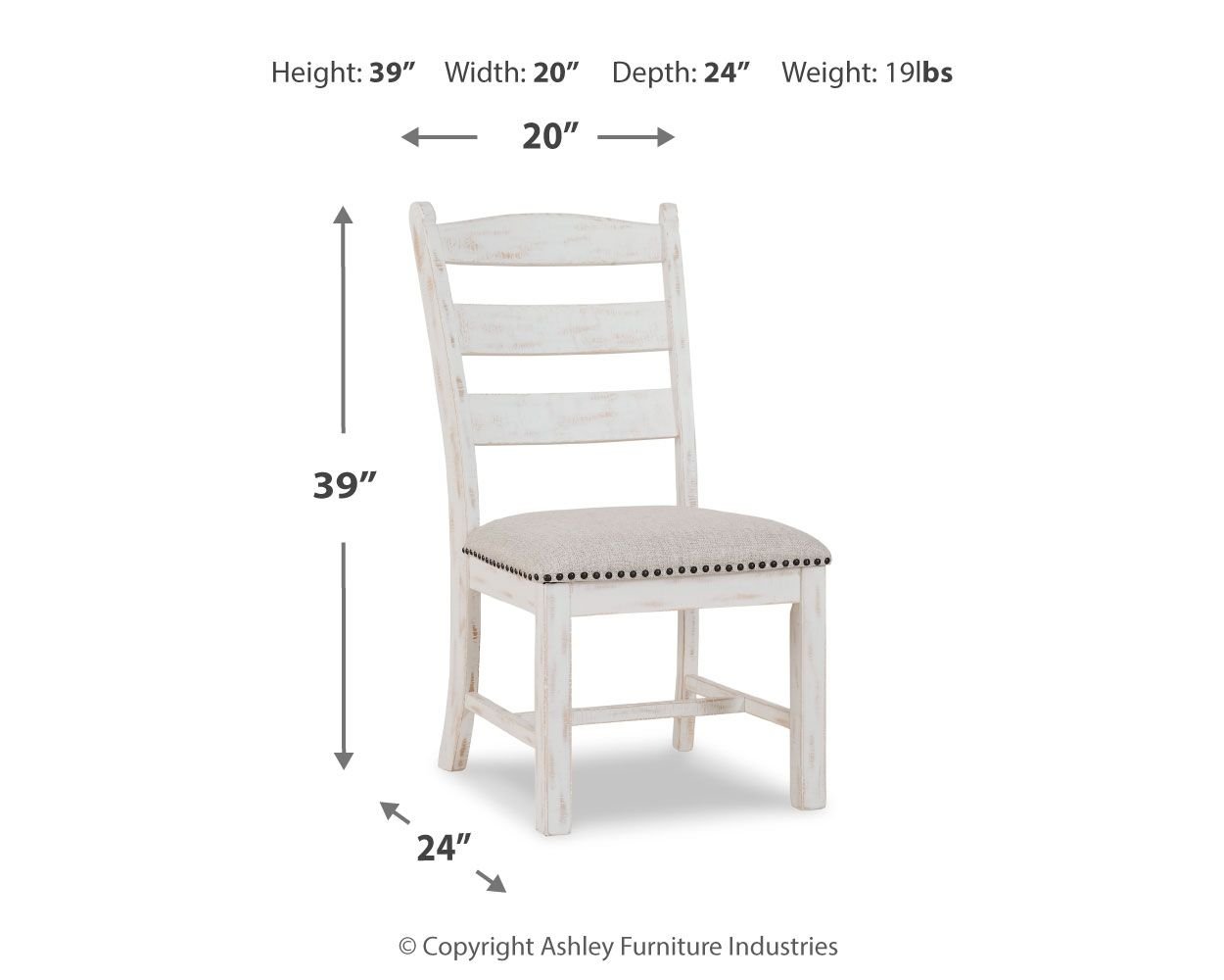 Valebeck - Beige / White - Dining UPH Side Chair (Set of 2) - Hornell Furniture Outlet