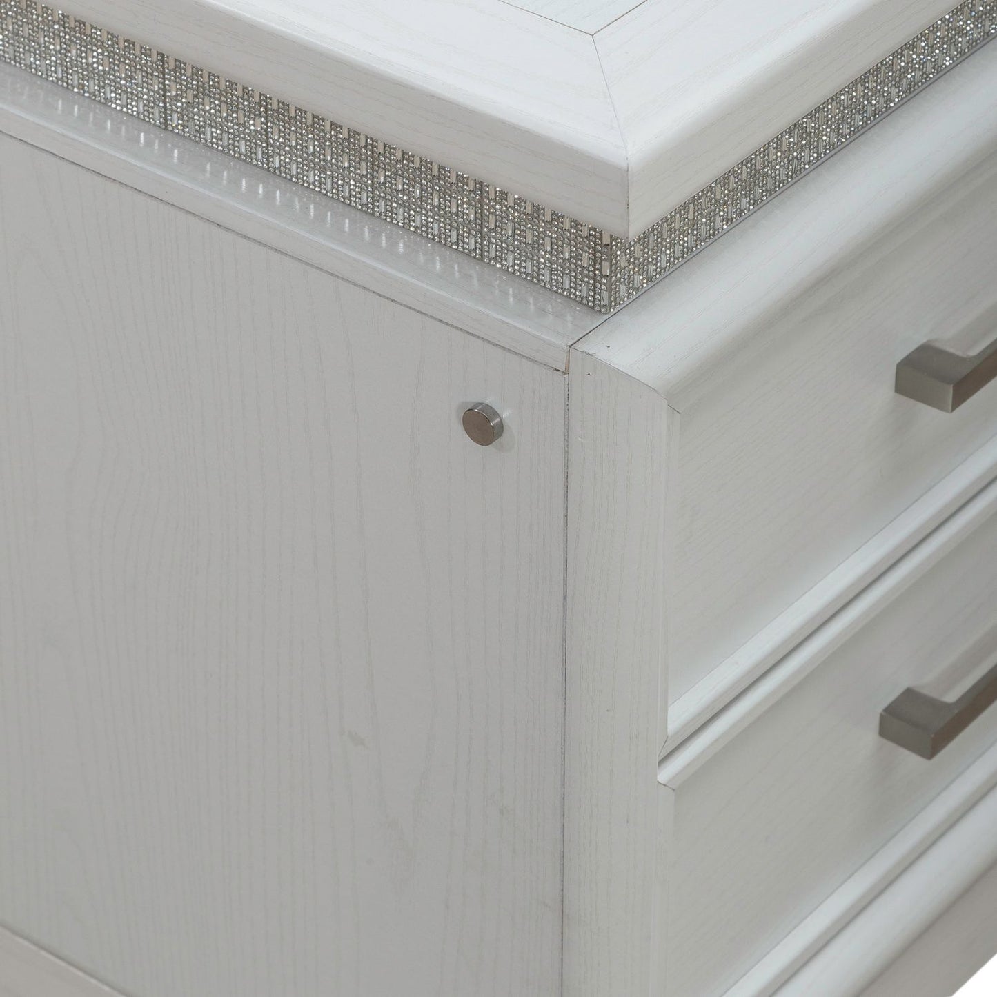Reflections - Nightstand With Lights and Charging Station - White - Hornell Furniture Outlet