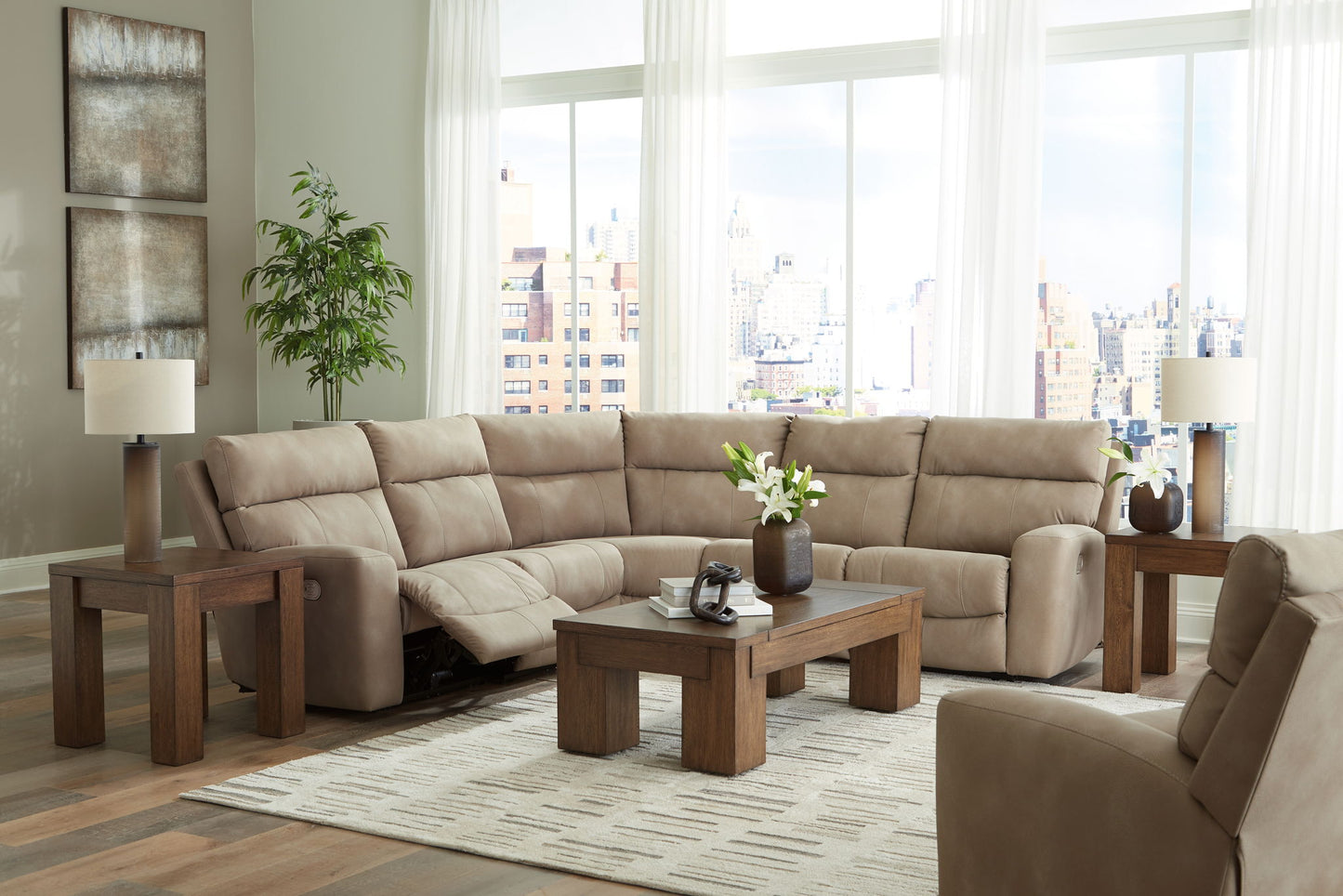 Next - gen Durapella - Power Reclinering Sectional Set - Hornell Furniture Outlet