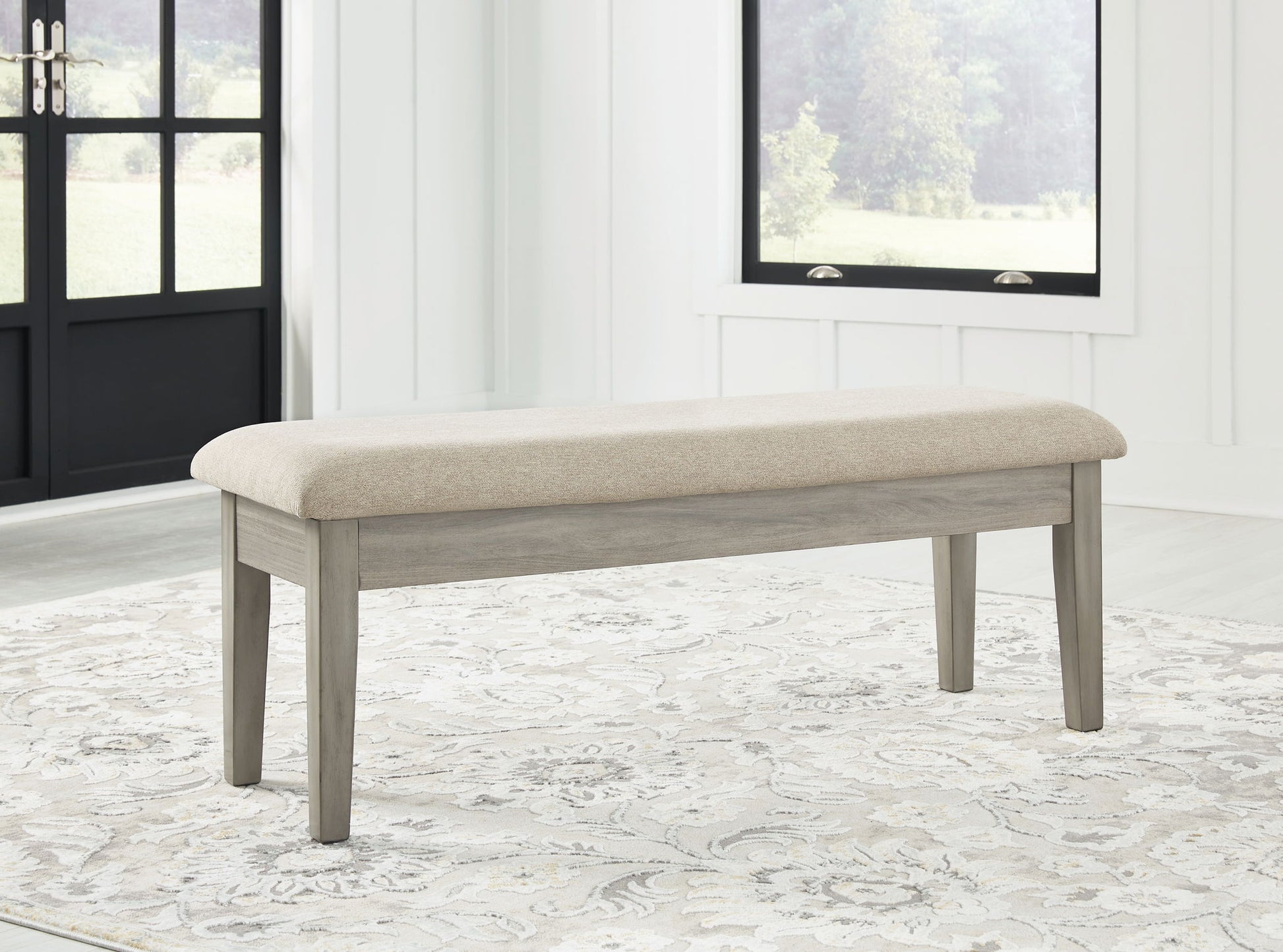 Parellen - Beige / Gray - Upholstered Storage Bench - Hornell Furniture Outlet